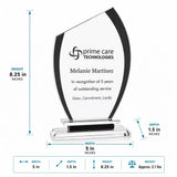 Black Semi Oval Crystal Award
