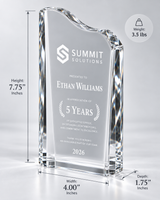 Prestige Crest Optical Crystal Award - Leadership