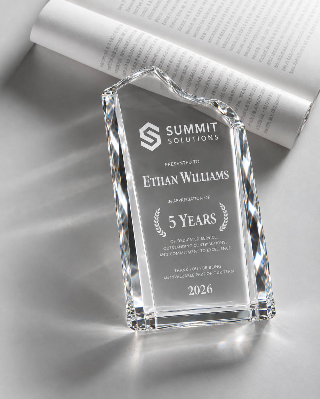 Prestige Crest Optical Crystal Award - Leadership