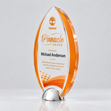 Orange Full-Color Crystal Award - Employee