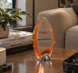 Orange Full-Color Crystal Award - Employee