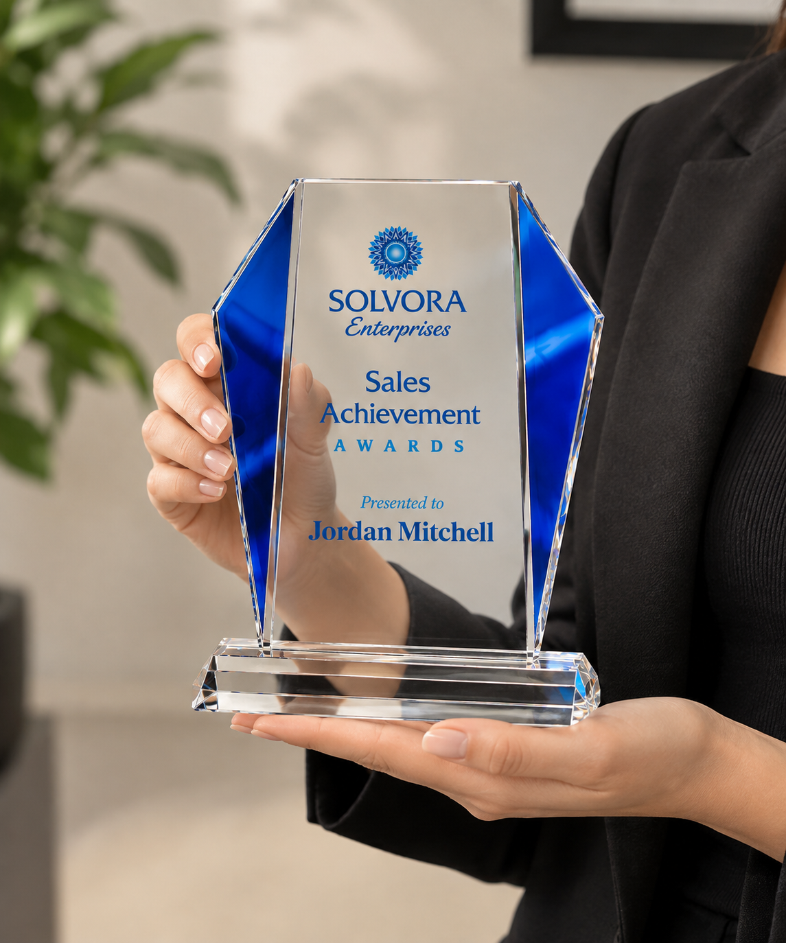 Full-Color Crystal Award - Sales Achievement