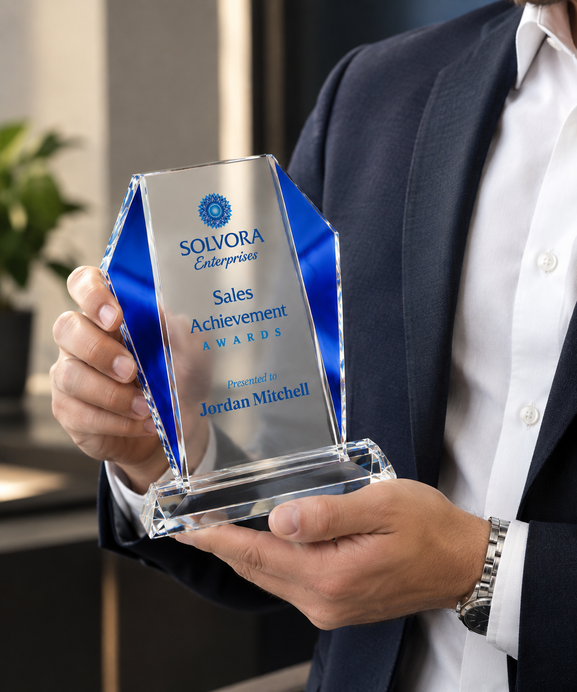 Full-Color Crystal Award - Sales Achievement