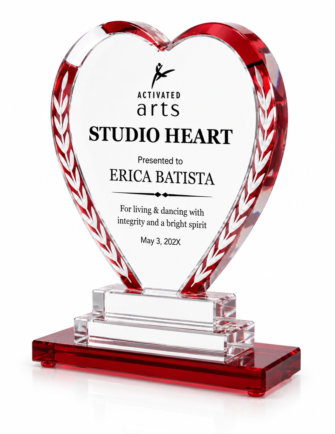Crystal Heart Award - Love & Achievement