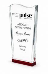 Red Wedge Wave Crystal Award