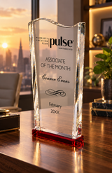 Red Wedge Wave Crystal Award