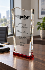 Red Wedge Wave Crystal Award