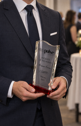 Red Wedge Wave Crystal Award