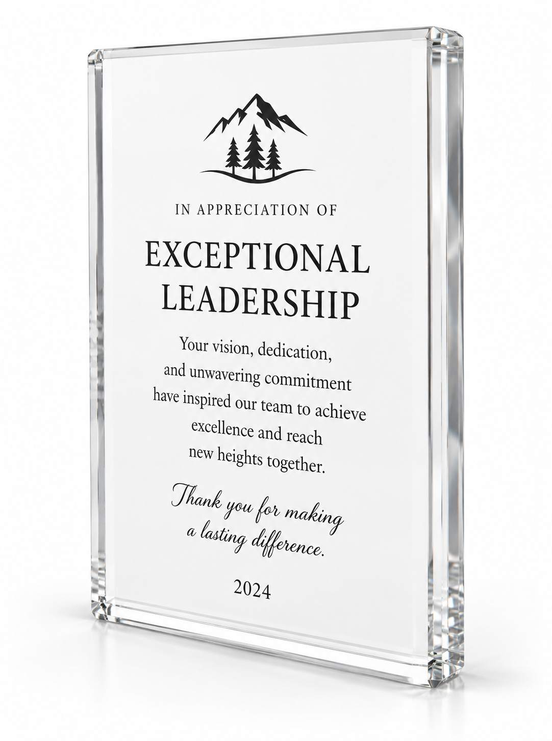 Wedge Crystal Plaque Award