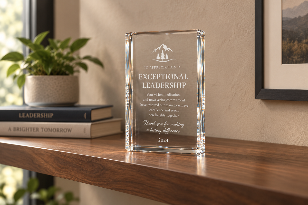 Wedge Crystal Plaque Award