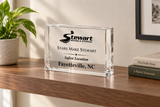 Clear Crystal Facet Block Award