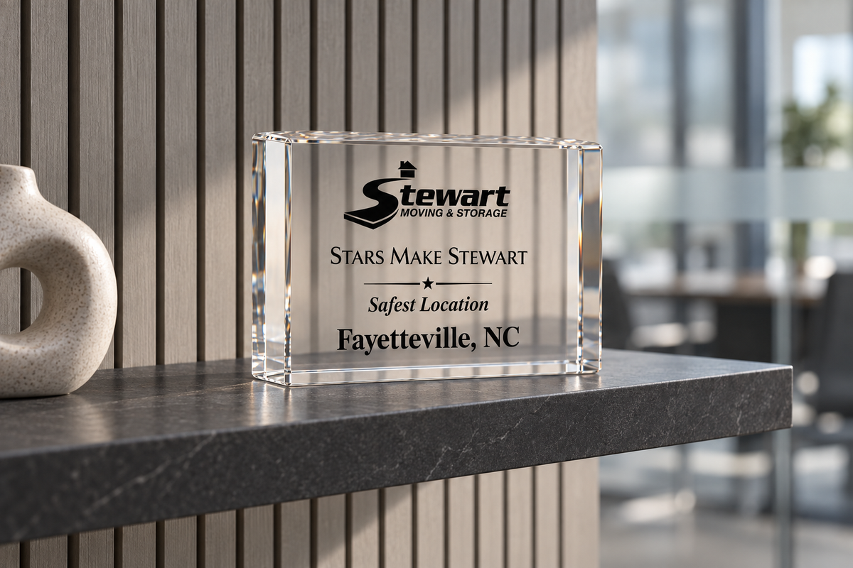Clear Crystal Facet Block Award