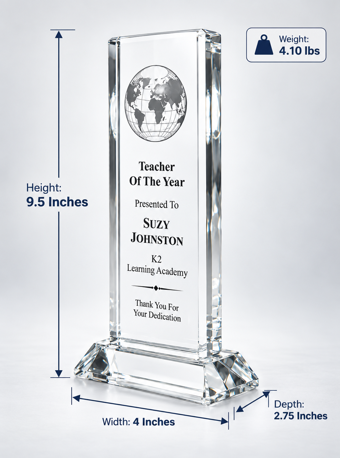 Crystal Globe Column - Award for Excellence