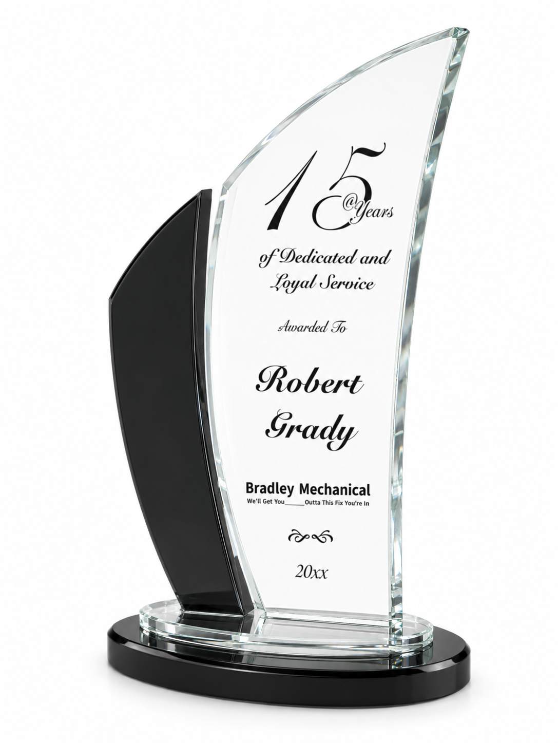 Black Edge Wave Crystal Award - Corporate