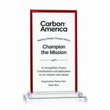 Red Trim Rectangle Crystal Award