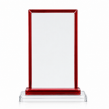 Red Trim Rectangle Crystal Award