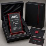 Red Trim Rectangle Crystal Award