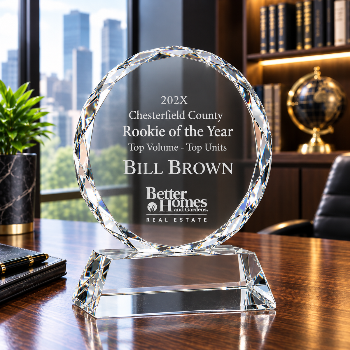 Miniature Round Crystal Award