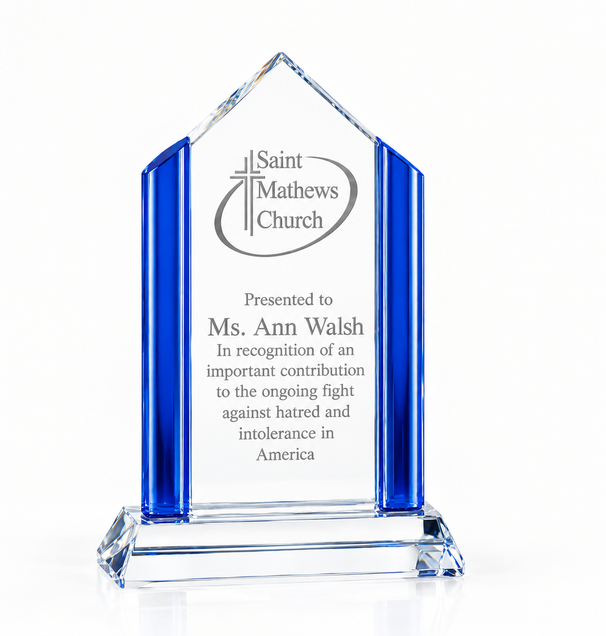 Cool Blue Zenith Crystal Award
