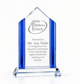 Cool Blue Zenith Crystal Award
