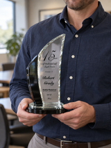 Black Edge Wave Crystal Award - Corporate
