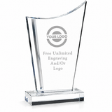 Cool Blue Accent Crystal Award