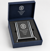 Cool Blue Rectangle Crystal Award