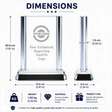 Cool Blue Rectangle Crystal Award