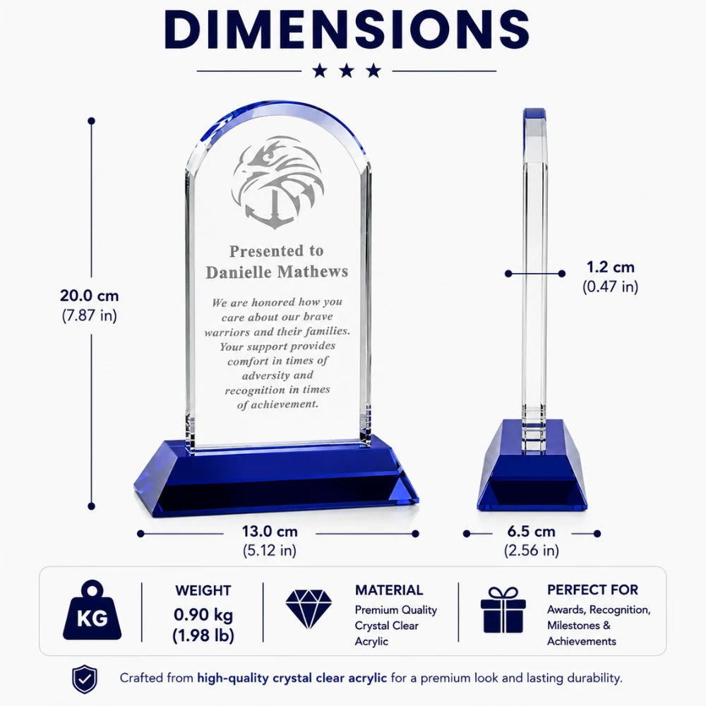 Cool Blue Arch Crystal Award
