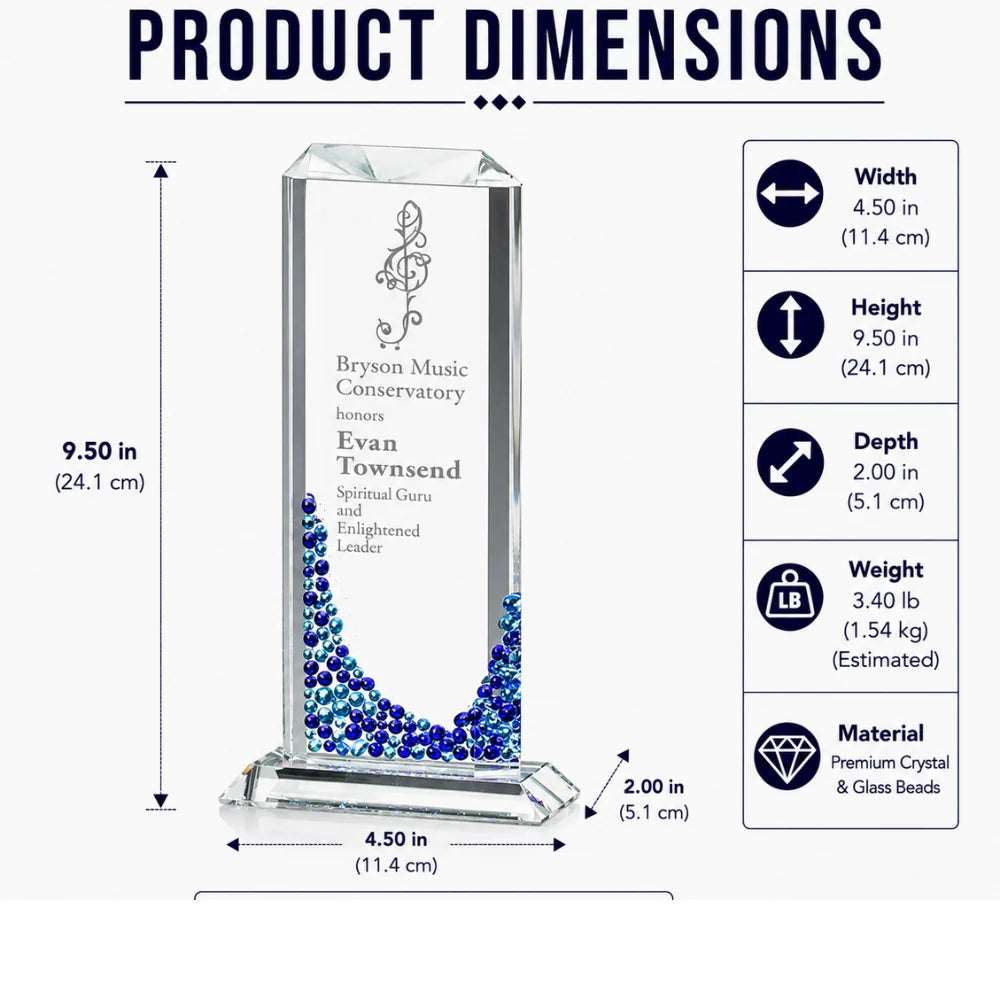 Dionysus Obelisk Sapphire Glass Award