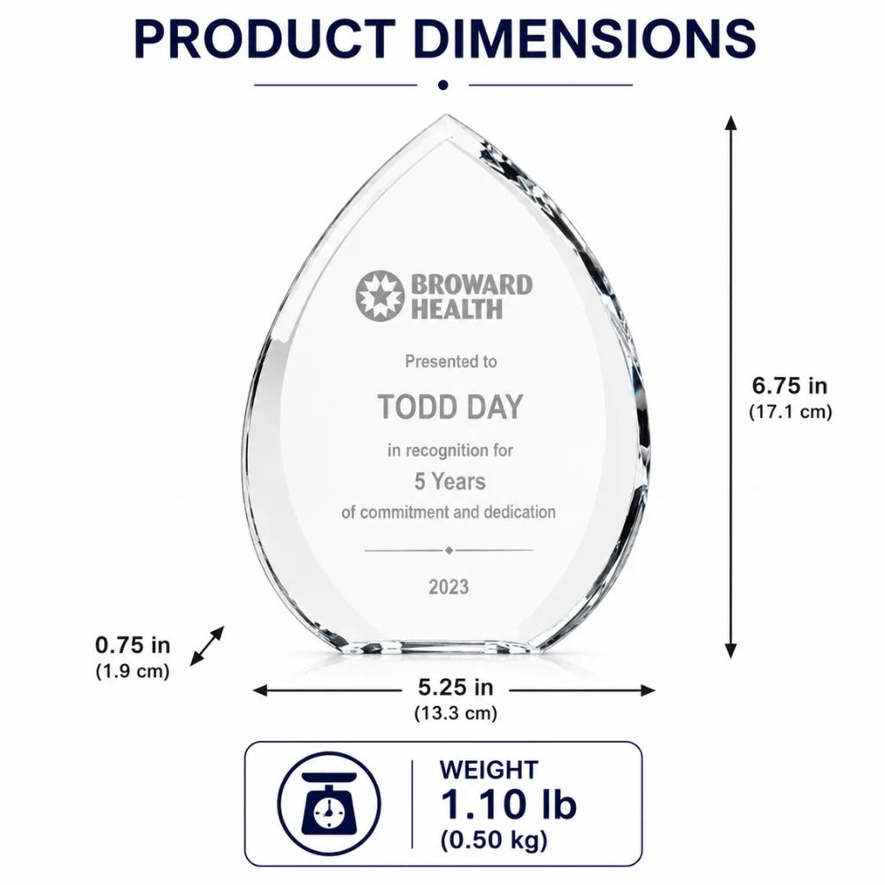 Eclipse Crystal Teardrop Award - Employee Service