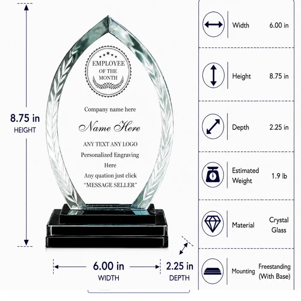 Employee Crystal Plaque