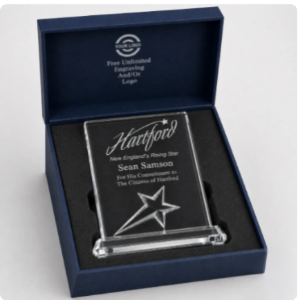 Rectangle Crystal Star Award