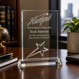 Rectangle Crystal Star Award
