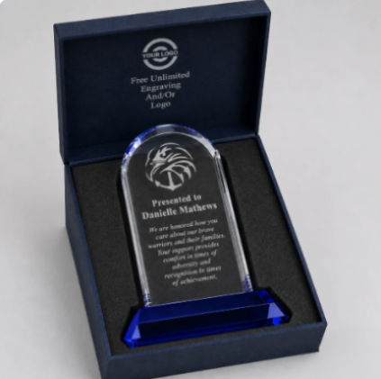 Cool Blue Arch Crystal Award