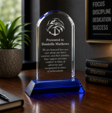 Cool Blue Arch Crystal Award