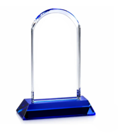 Cool Blue Arch Crystal Award