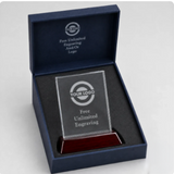 Rosewood Rectangle Crystal Award