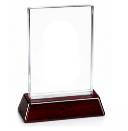 Rosewood Rectangle Crystal Award