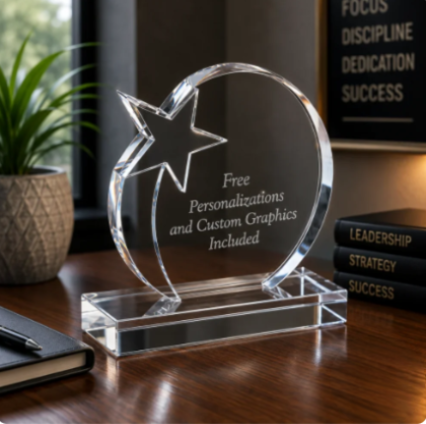 Shooting Star Circle Crystal Award