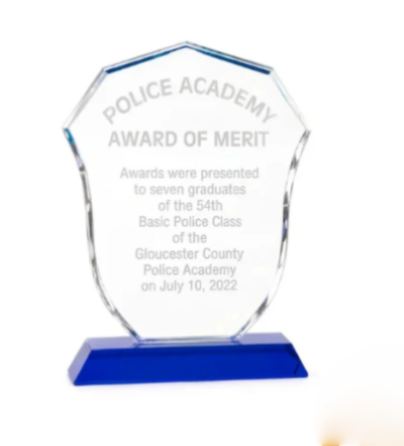 Police Badge Crystal Award