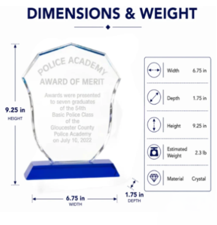 Police Badge Crystal Award
