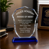 Police Badge Crystal Award