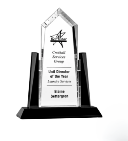 Sunridge Peak Crystal Award with Black Glass Accents