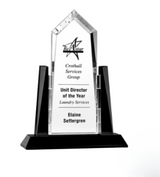 Sunridge Peak Crystal Award with Black Glass Accents