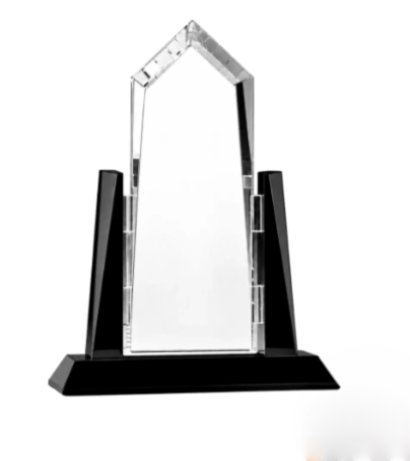 Sunridge Peak Crystal Award with Black Glass Accents