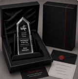 Sunridge Peak Crystal Award with Black Glass Accents