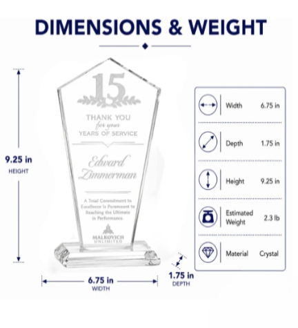 Pentagon Crystal Award