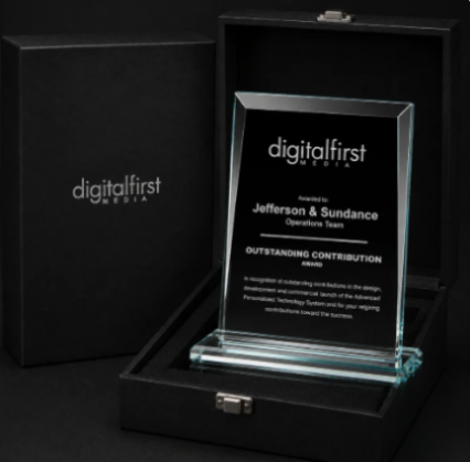 Sullivan Jade Rectangle crystal plaque Award
