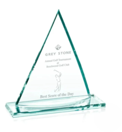 Curved Oxford Jade Pyramid Glass Award